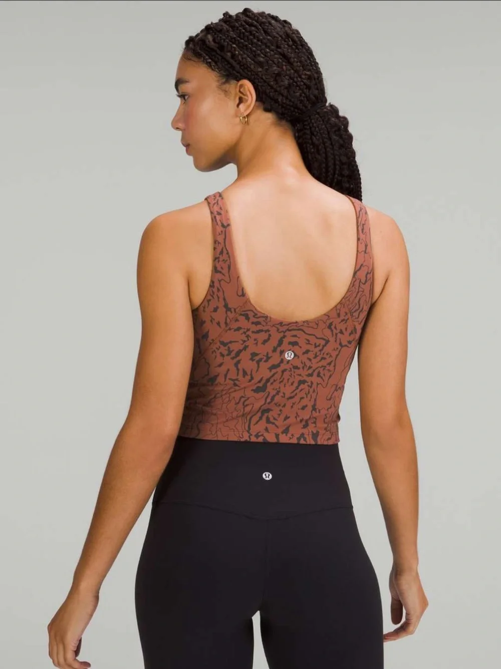 New Lululemon Align High-Neck Tank Top Camo Contour Jacquard Copper Graphite